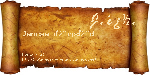 Jancsa Árpád névjegykártya