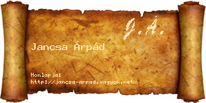 Jancsa Árpád névjegykártya
