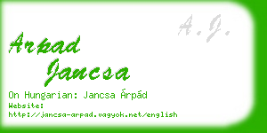 arpad jancsa business card