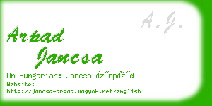 arpad jancsa business card